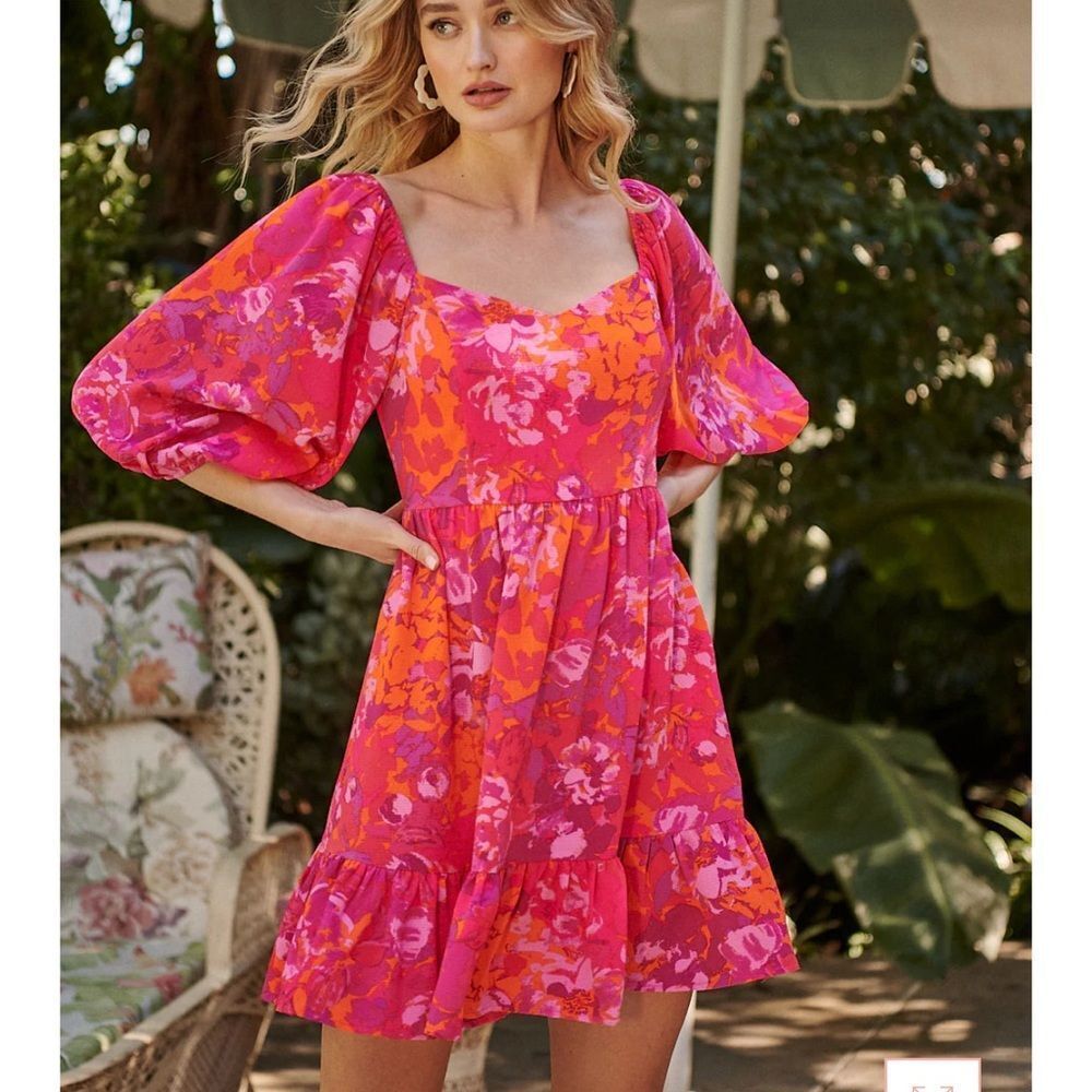 NWT Sugarlips Flirty Floral Evy Sweetheart Mini Dress